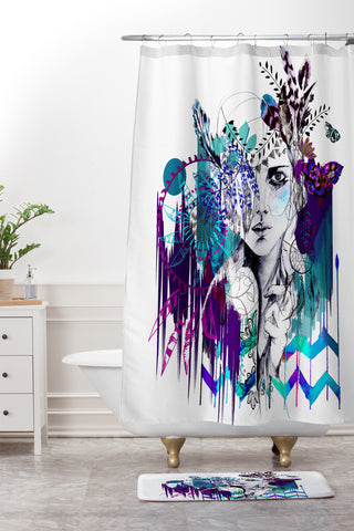 Holly Sharpe Tribal Girl Colourway Shower Curtain And Mat