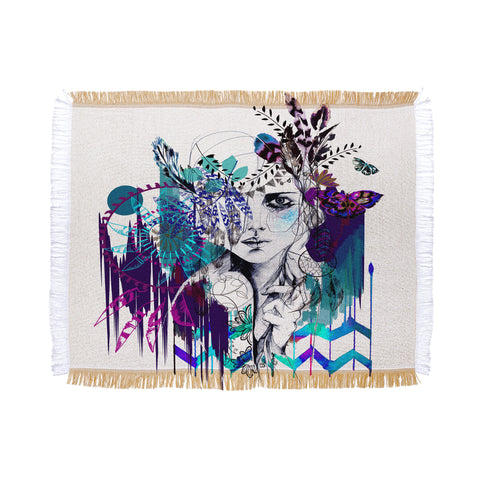 Holly Sharpe Tribal Girl Colourway Throw Blanket