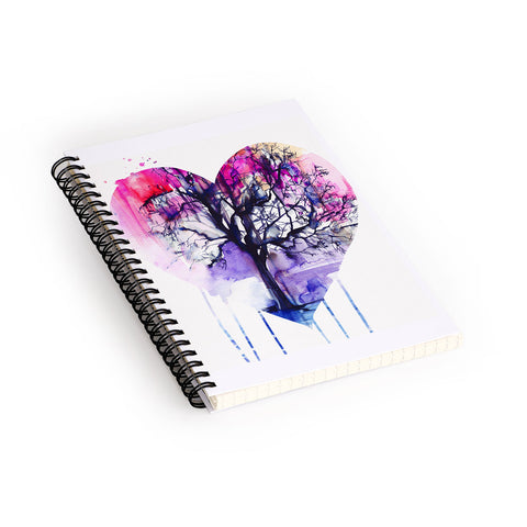 Holly Sharpe Winter Heart Spiral Notebook