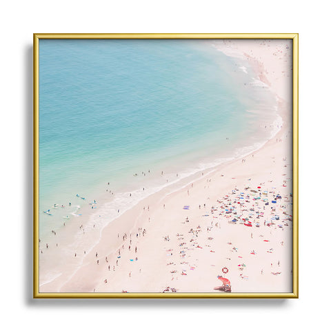 Ingrid Beddoes Beach Turquoise Blue Metal Square Framed Art Print