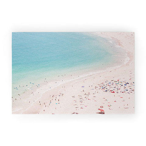 Ingrid Beddoes Beach Turquoise Blue Welcome Mat