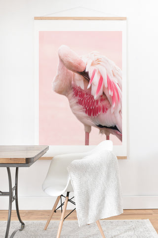Ingrid Beddoes flamingo love Art Print And Hanger