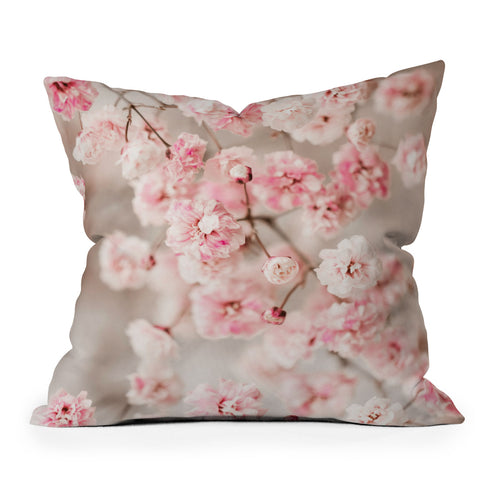 Ingrid Beddoes Gypsophila pink blush Throw Pillow