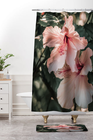 Ingrid Beddoes Hibiscus Flowers Shower Curtain And Mat