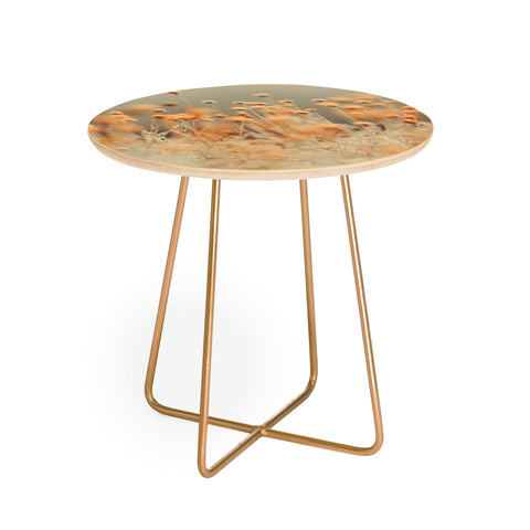 Ingrid Beddoes Mustard Yellow Flowers Round Side Table