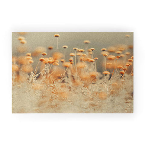 Ingrid Beddoes Mustard Yellow Flowers Welcome Mat