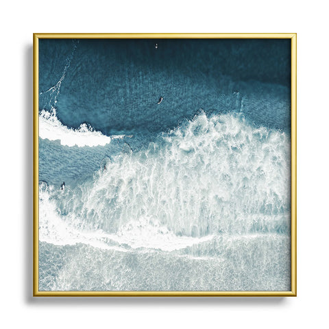 Ingrid Beddoes Ocean Surfers Metal Square Framed Art Print