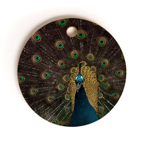 Ingrid Beddoes Peacock and proud III Cutting Board Round