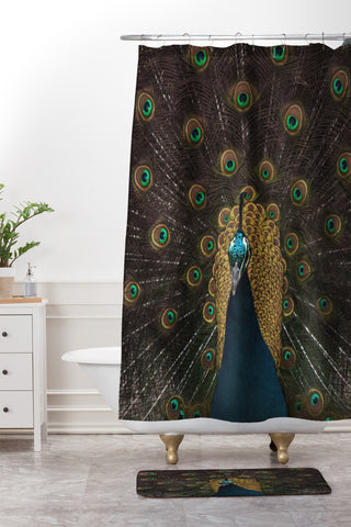 Ingrid Beddoes Peacock and proud III Shower Curtain And Mat