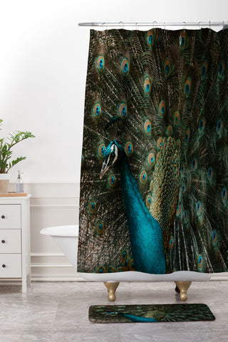Ingrid Beddoes Peacock and proud IV Shower Curtain And Mat