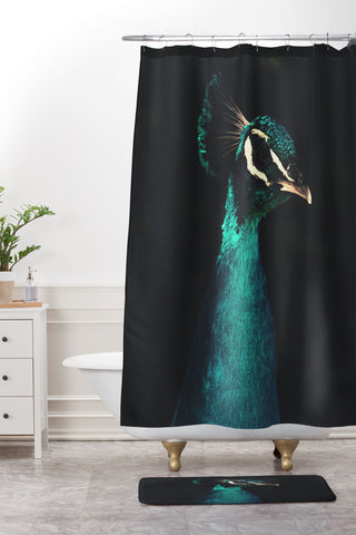 Ingrid Beddoes Peacock and Proud Shower Curtain And Mat