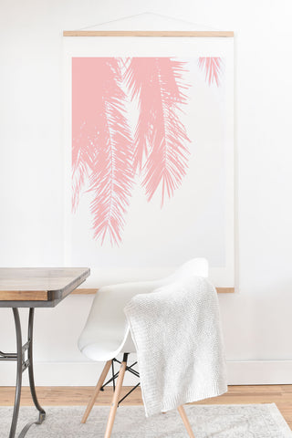 Ingrid Beddoes Pink chiffon palm Art Print And Hanger