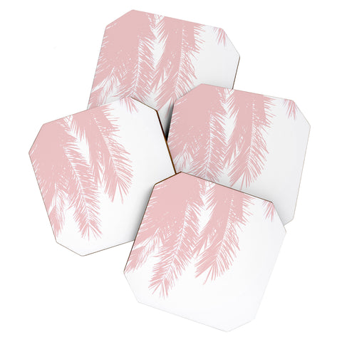 Ingrid Beddoes Pink chiffon palm Coaster Set