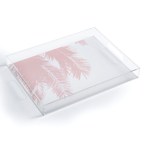 Ingrid Beddoes Pink chiffon palm Acrylic Tray