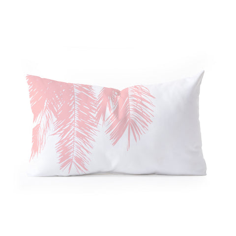 Ingrid Beddoes Pink chiffon palm Oblong Throw Pillow