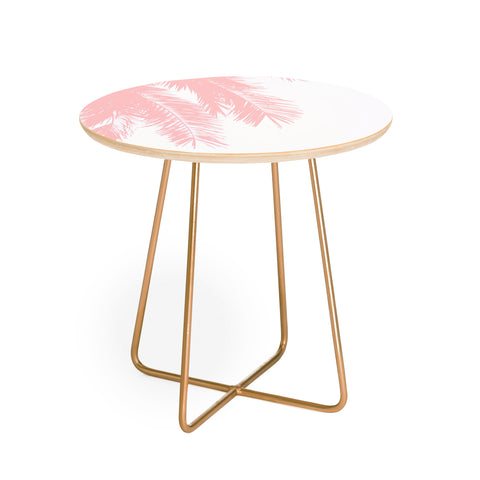 Ingrid Beddoes Pink chiffon palm Round Side Table