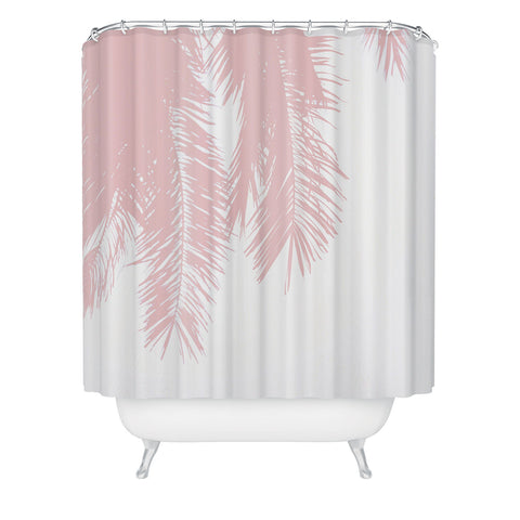Ingrid Beddoes Pink chiffon palm Shower Curtain