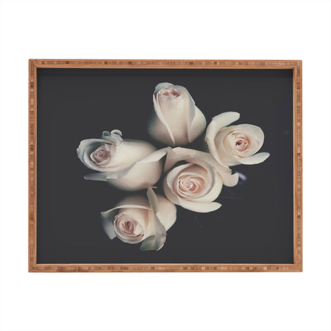 Ingrid Beddoes Pink Ivory Rose Bouquet Rectangular Tray