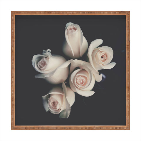 Ingrid Beddoes Pink Ivory Rose Bouquet Square Tray