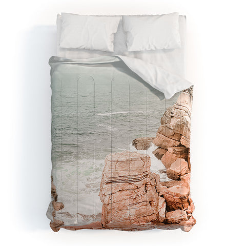 Ingrid Beddoes Rocky coastline Comforter