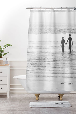 Ingrid Beddoes Surf Love Shower Curtain And Mat