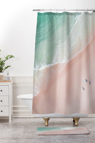 Ingrid Beddoes Surf Yoga Shower Curtain And Mat