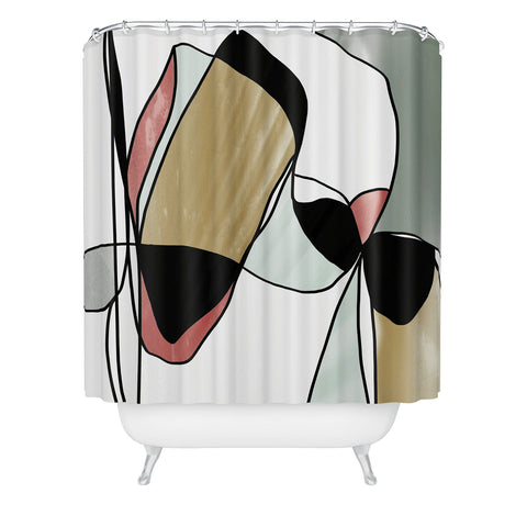 Irena Orlov Abstract Lin Art 10 Shower Curtain
