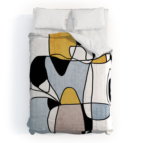 Irena Orlov Abstract Line Art 14 Comforter