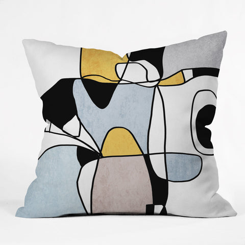 Irena Orlov Abstract Line Art 14 Outdoor Throw Pillow