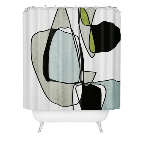 Irena Orlov Abstract Line Art 15 Shower Curtain