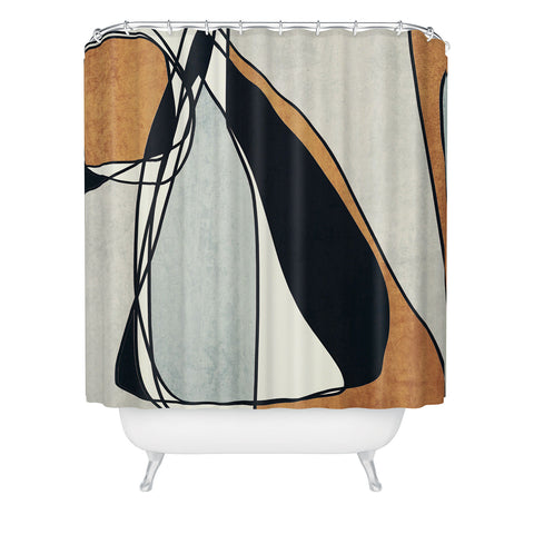 Irena Orlov Abstract Line Art 17 Shower Curtain