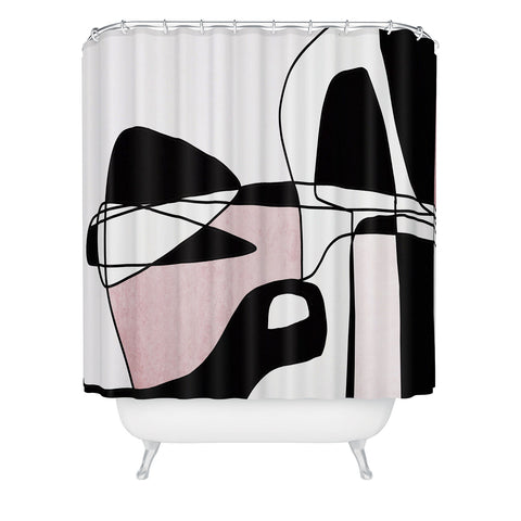 Irena Orlov Abstract Line Art 22 Shower Curtain