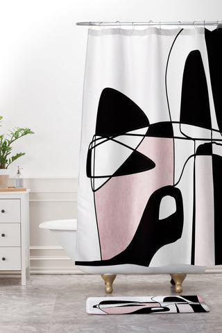 Irena Orlov Abstract Line Art 22 Shower Curtain And Mat