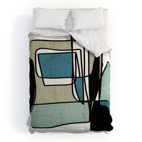 Irena Orlov Abstract Line Art 25 Comforter