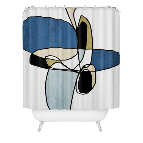 Irena Orlov Abstract Line Art 26 Shower Curtain