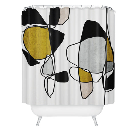 Irena Orlov Abstract Line Art 7 Shower Curtain