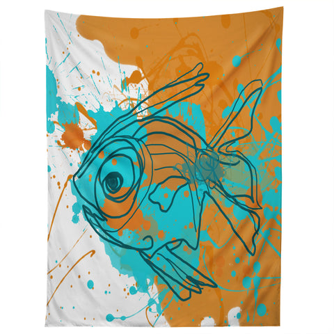 Irena Orlov Aqua Fish Tapestry