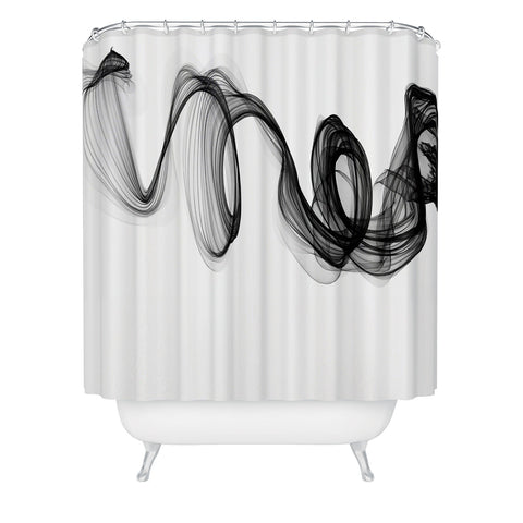 Irena Orlov Black and White Modern Minimal 87 Shower Curtain