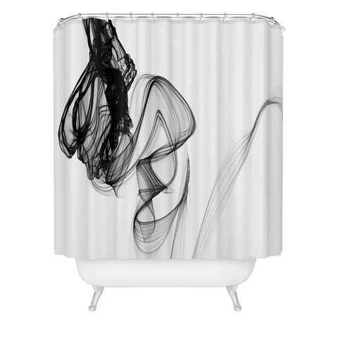 Irena Orlov Black and White Modern Minimal 88 Shower Curtain