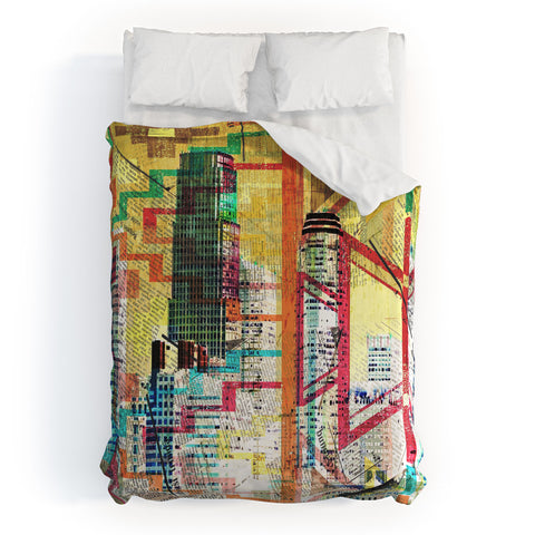 Irena Orlov Colorful Downtown Los Angeles Duvet Cover