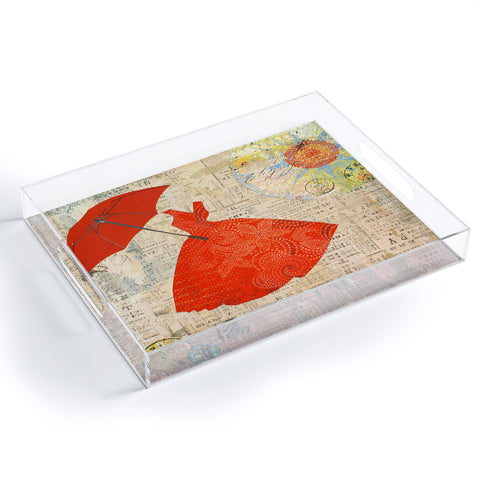 Irena Orlov Lady In Red 1 Acrylic Tray