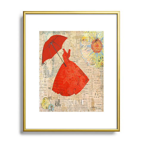Irena Orlov Lady In Red 1 Metal Framed Art Print