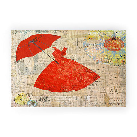 Irena Orlov Lady In Red 1 Welcome Mat