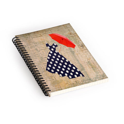 Irena Orlov Red Umbrella Spiral Notebook