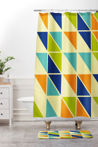 Irena Orlov Triangles 1 Shower Curtain And Mat