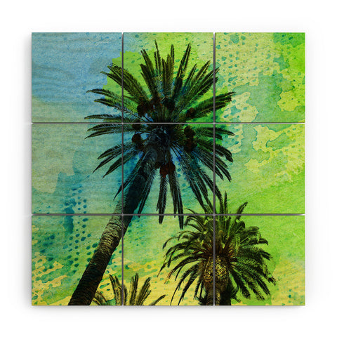 Irena Orlov Two Palm Trees Wood Wall Mural