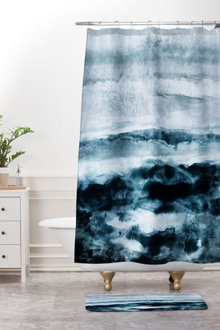 Iris Lehnhardt abstract waterscape Shower Curtain And Mat