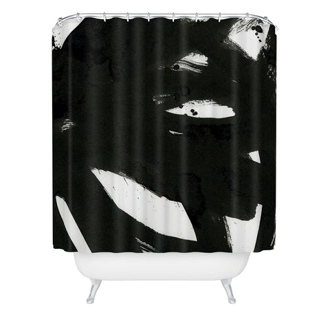 Iris Lehnhardt black on white 1 Shower Curtain