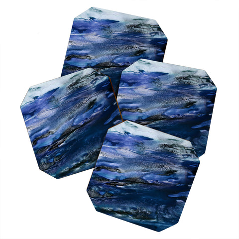 Iris Lehnhardt floating blues Coaster Set
