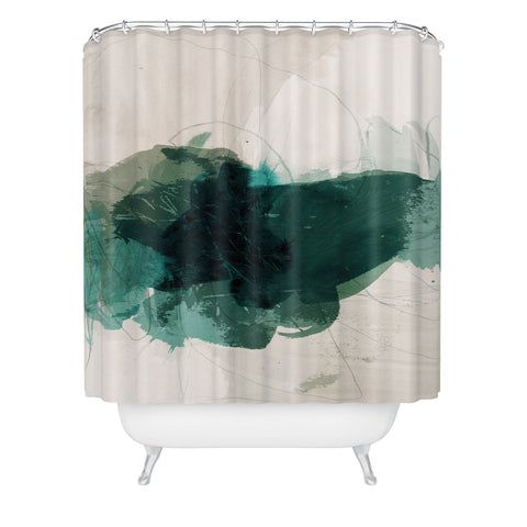 Iris Lehnhardt gestural abstraction 02 Shower Curtain